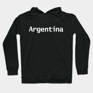 Argentina Minimal Typography White Text Hoodie